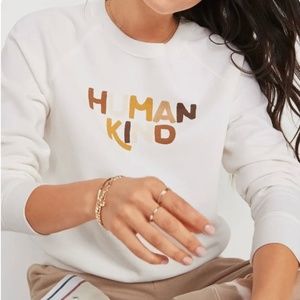Like new Old Navy Vintage Fleece Graphic Crewneck Sweatshirt “Human Kind” - L